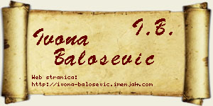 Ivona Balošević vizit kartica